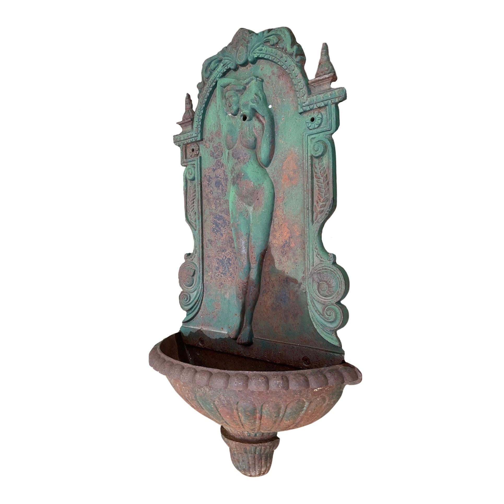 19th Century French Iron Wall Fountain For Sale