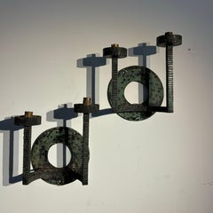 Appliques murales en fer français, Antique Lighting, Vintage Design, 1940