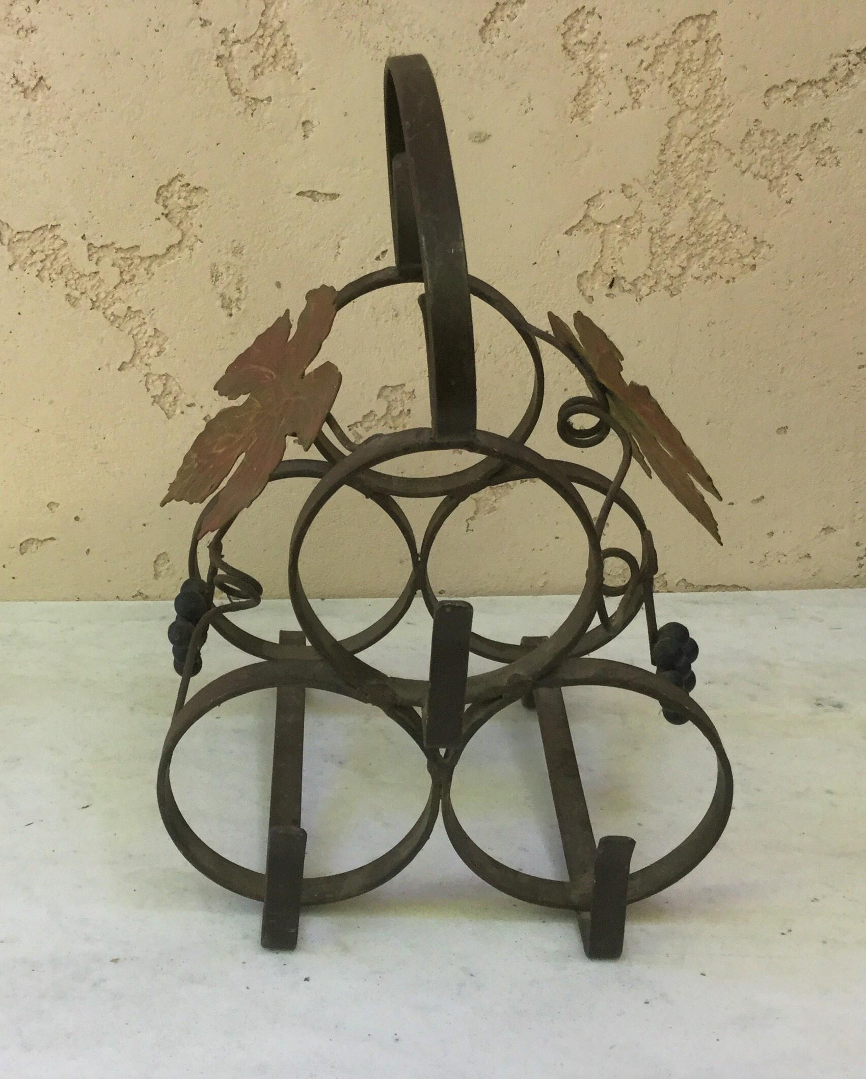 Wire French Iron Wine Bottle Rack, circa 1950 For Sale