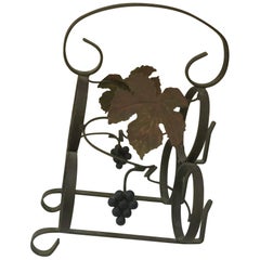 Used French Iron Wine Bottle Rack, circa 1950