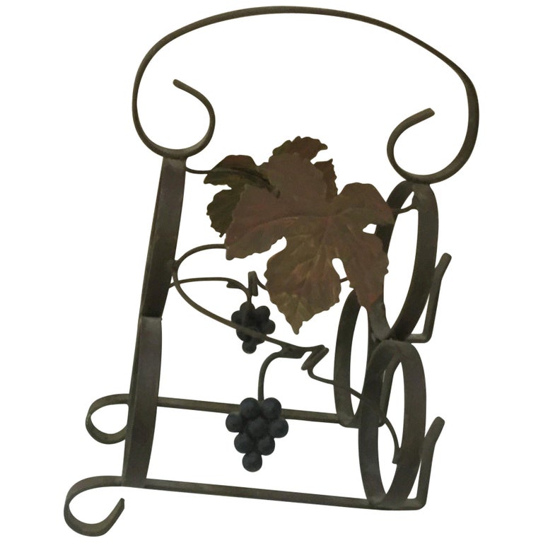French Iron Wine Bottle Rack, circa 1950 For Sale at 1stDibs