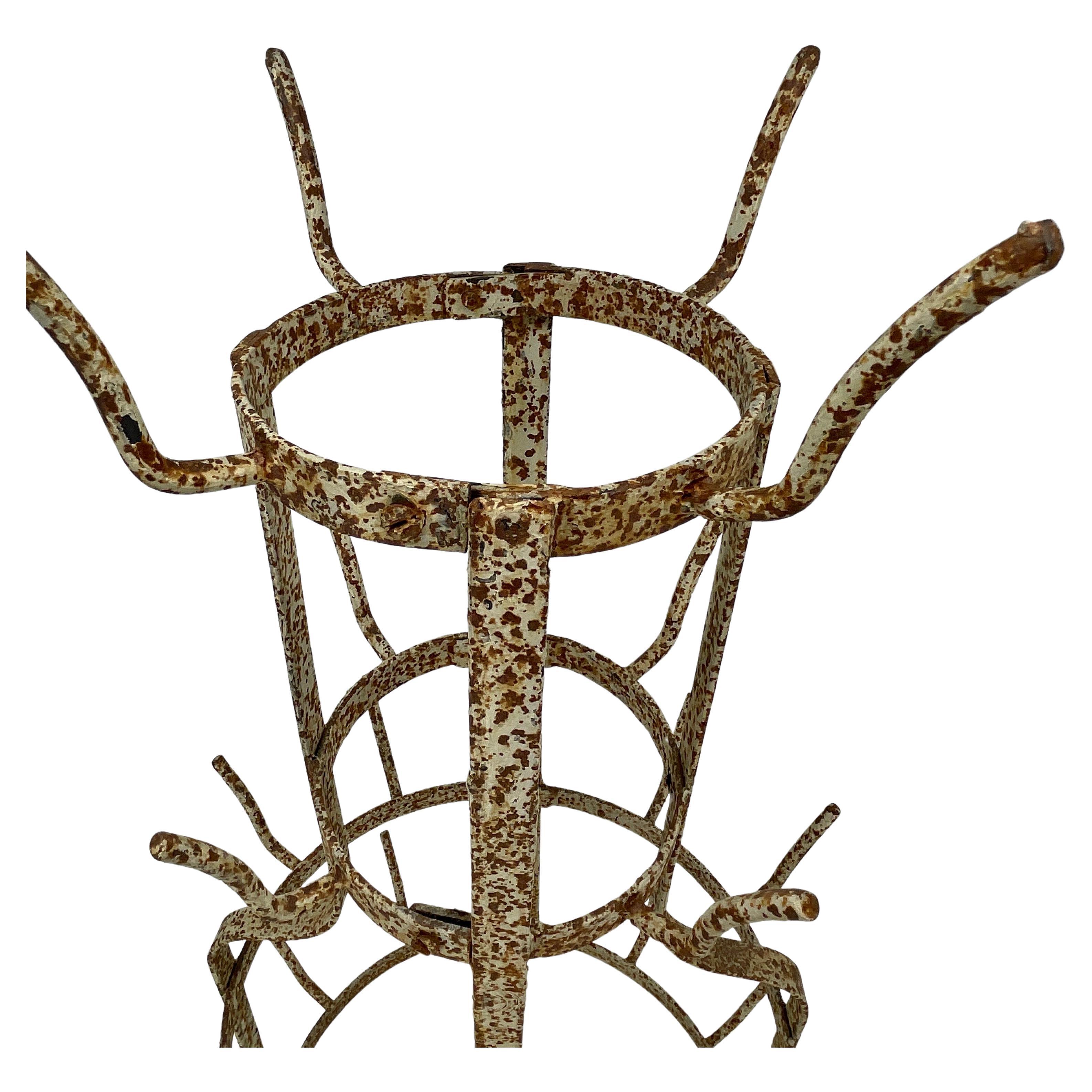 French Iron Wine Champagne Bottle Drying Display Rack, circa 1950s For Sale 2