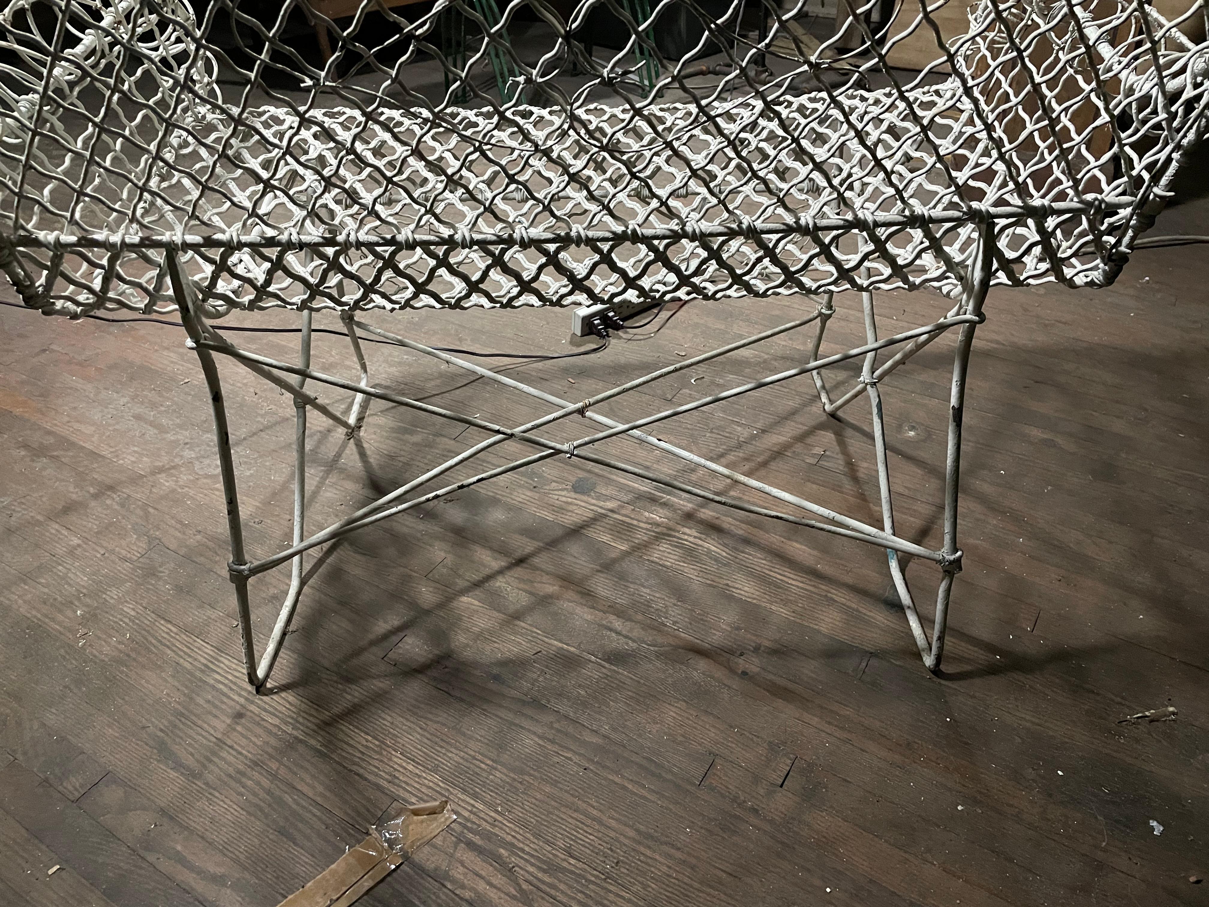 French Iron Wire Two Seat Garden Bench Settee Loveseat  For Sale 2