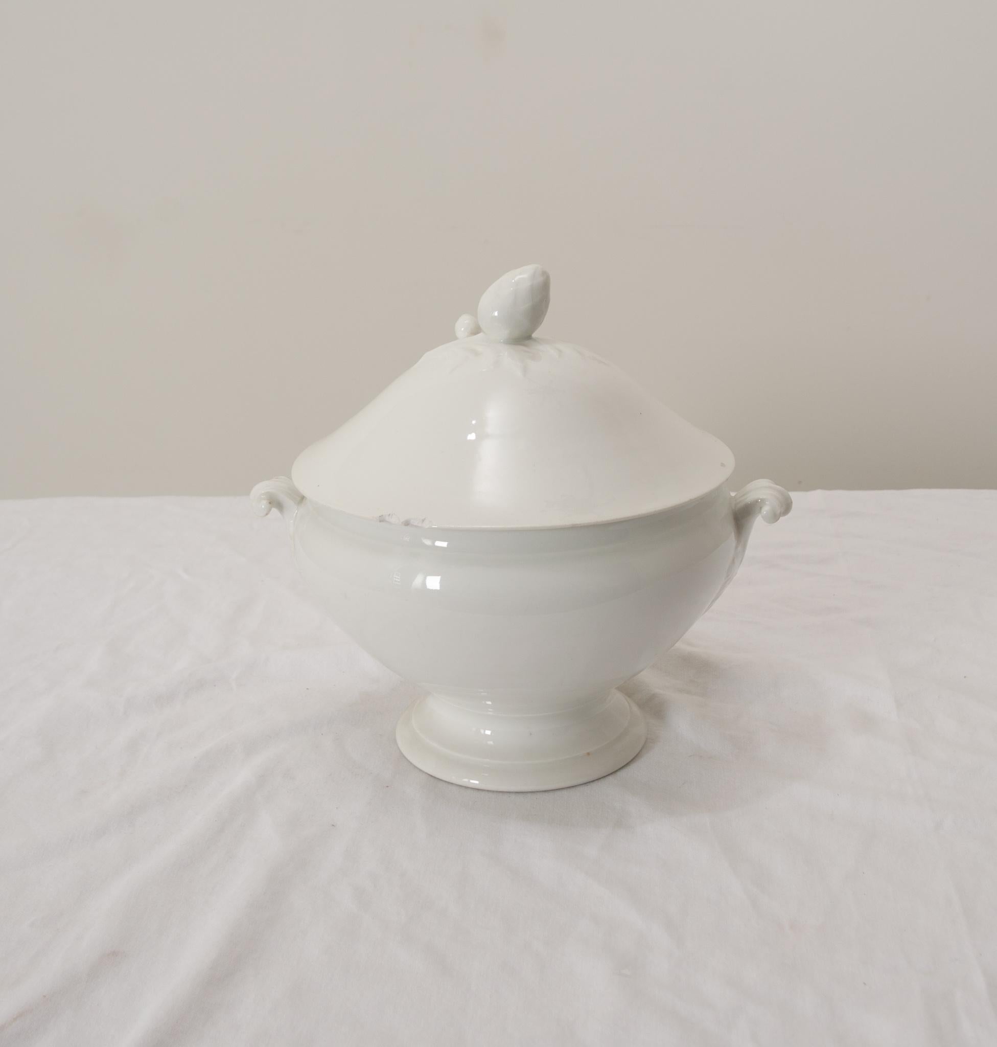 20th Century French Ironstone Lidded Tureen For Sale