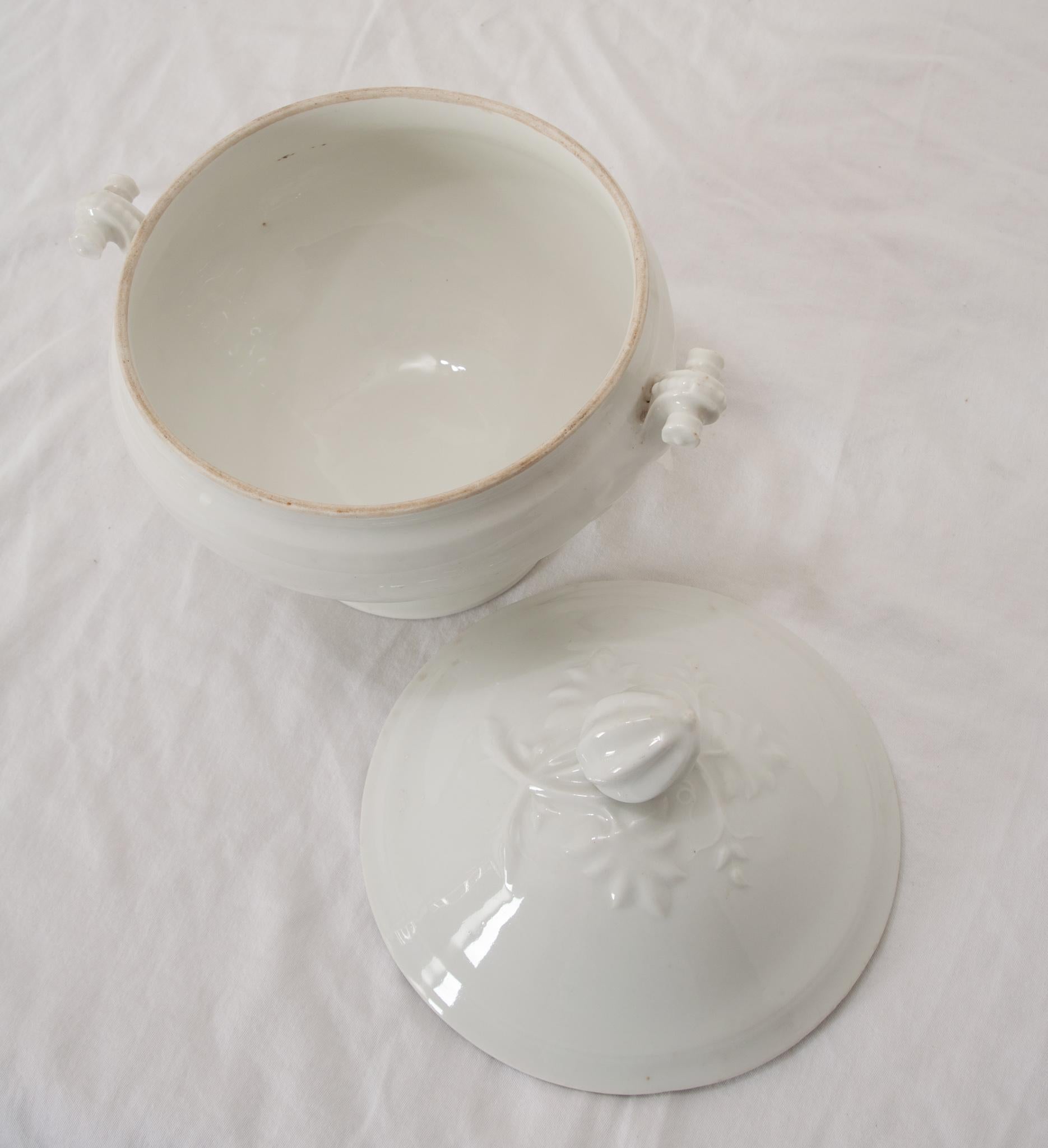 Porcelain French Ironstone Lidded Tureen For Sale
