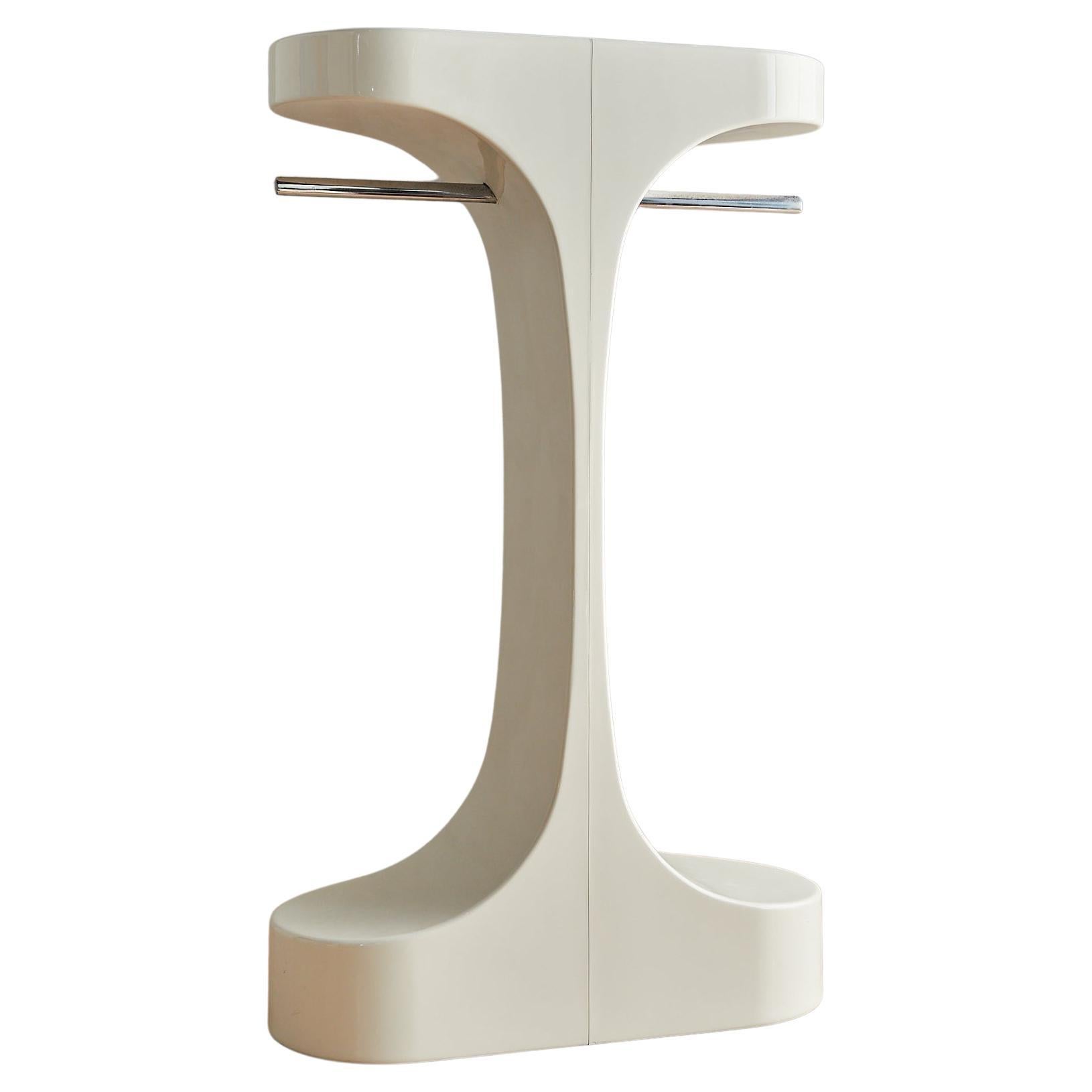 French Ivory Fiberglass Coat Rack by Valerique Douebrovinskes, 1973 en venta