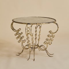 French Ivory Iron Side Table, 1960s