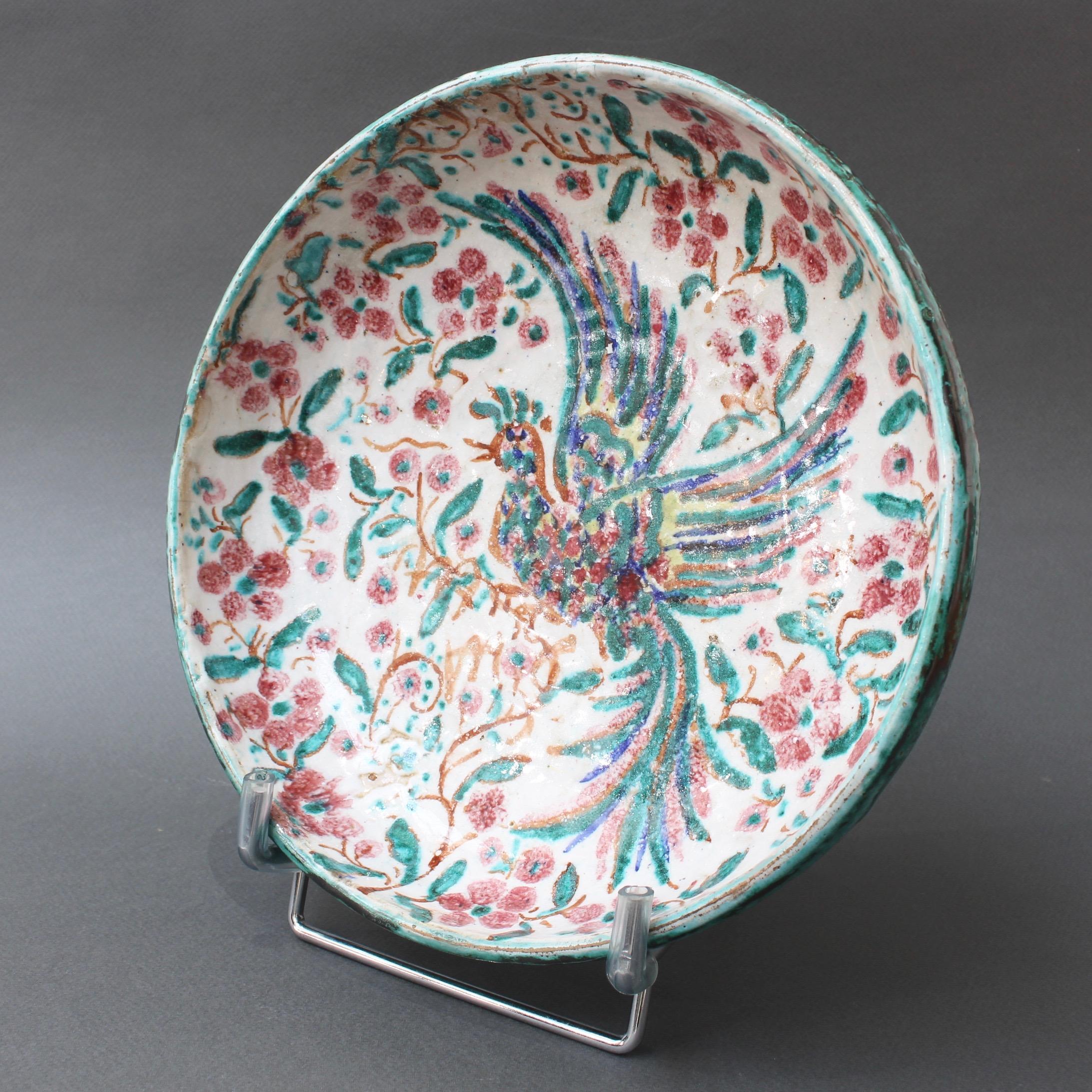 French Iznik-Inspired Ceramic Bowl by Édouard Cazaux, circa 1930s In Fair Condition In London, GB