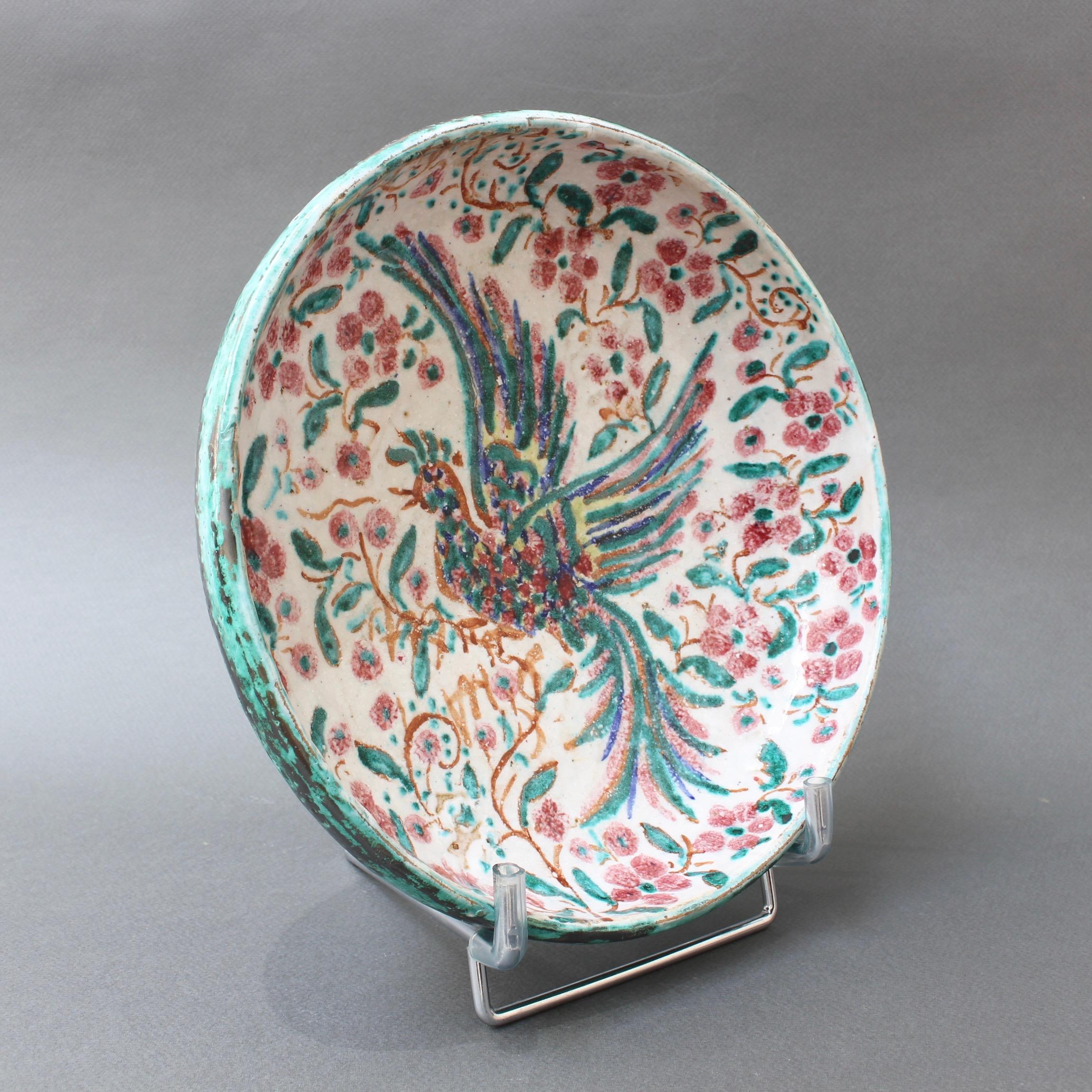 French Iznik-Inspired Ceramic Bowl by Édouard Cazaux, circa 1930s 1