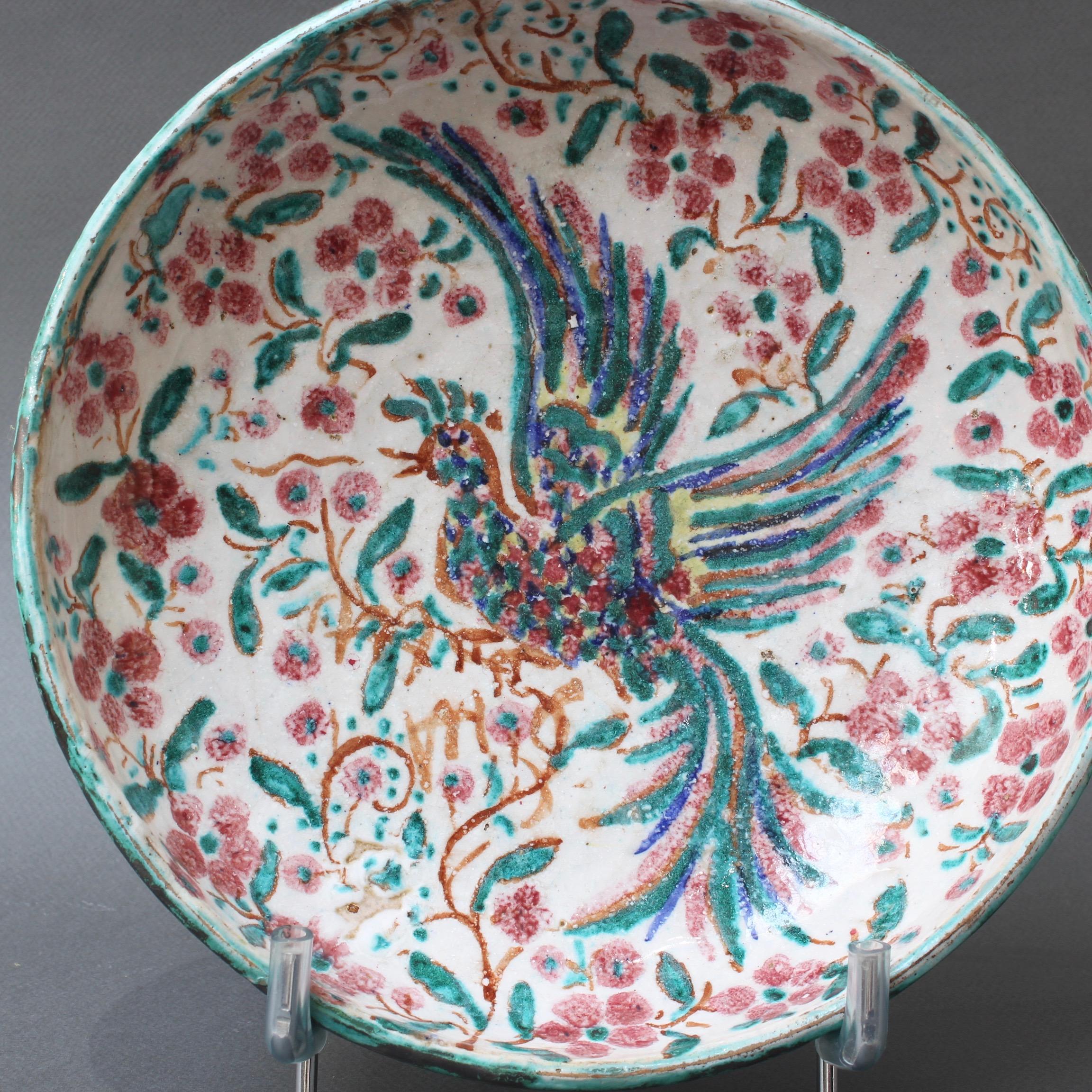 French Iznik-Inspired Ceramic Bowl by Édouard Cazaux, circa 1930s 2