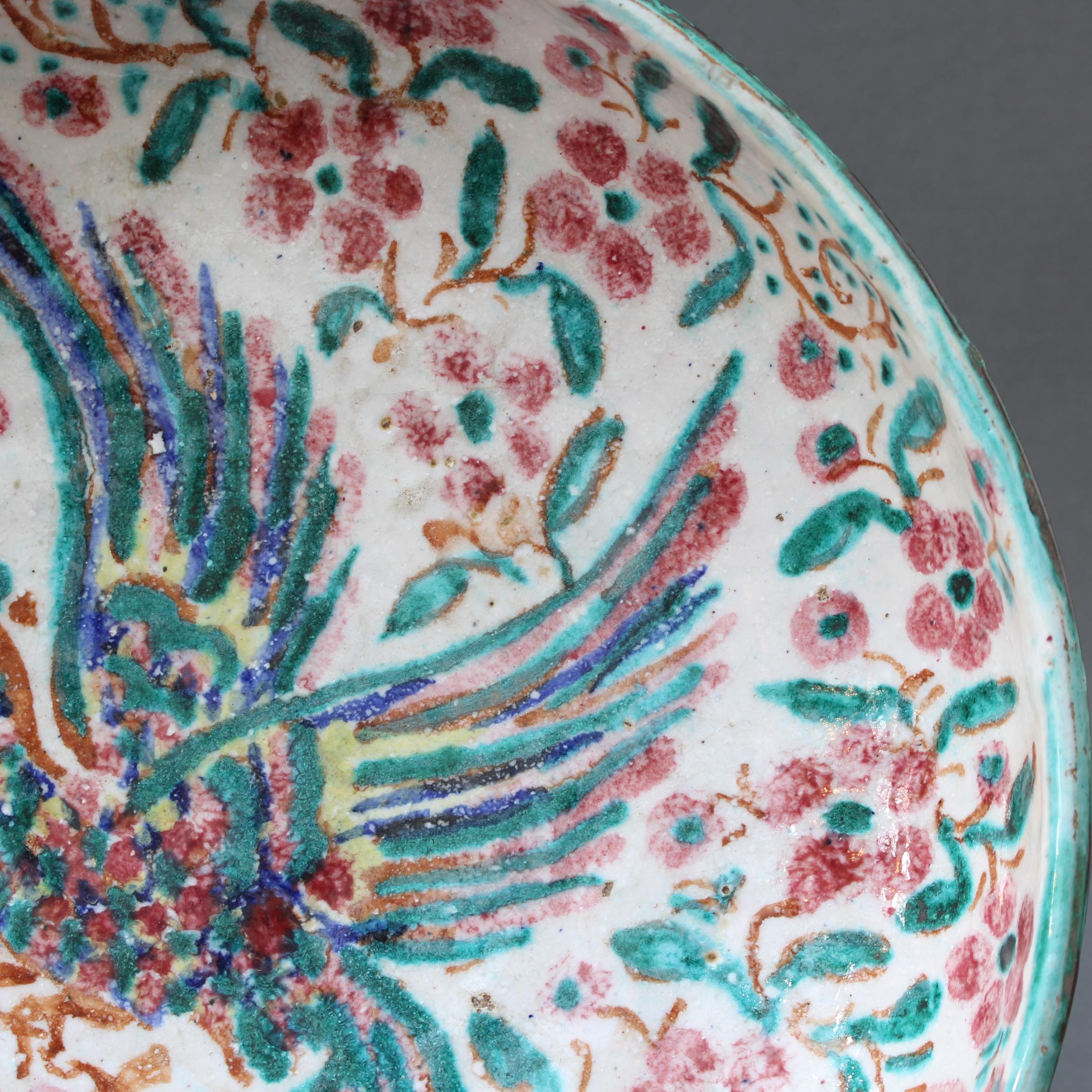 French Iznik-Inspired Ceramic Bowl by Édouard Cazaux, circa 1930s 5