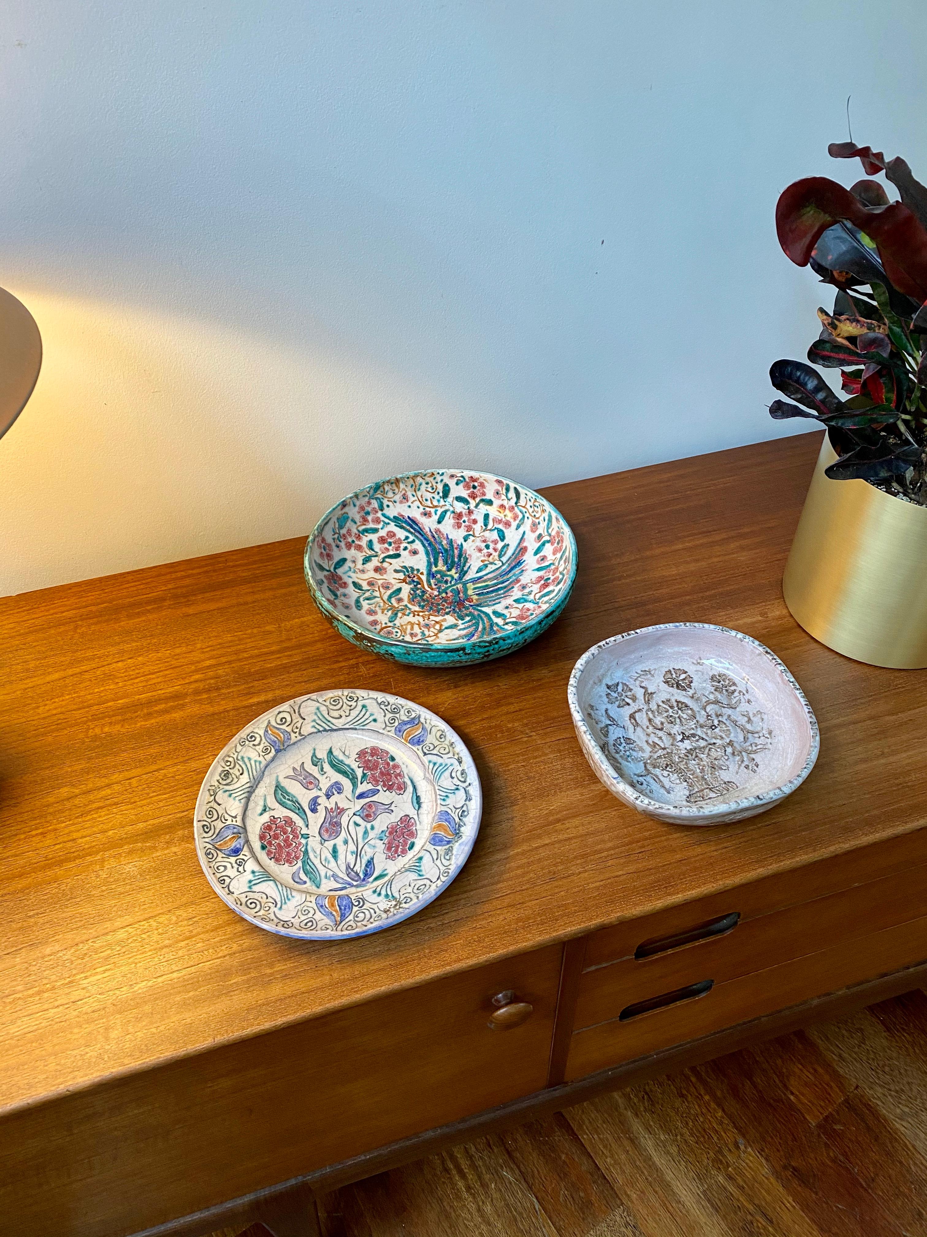 Assiette décorative en céramique française inspirée d'Iznik par Édouard Cazaux, vers les années 1930 en vente 6