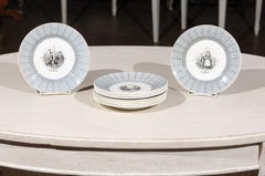 Plaques de Bordeaux de J. Vieillard & Cie avec scènes pastorales:: 19ème siècle