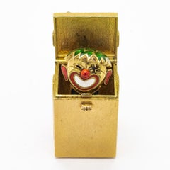 French Jack in a Box Pendant, Gold, Circa 1950