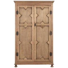 Antique French Jacobian Style Two-Door Armoire