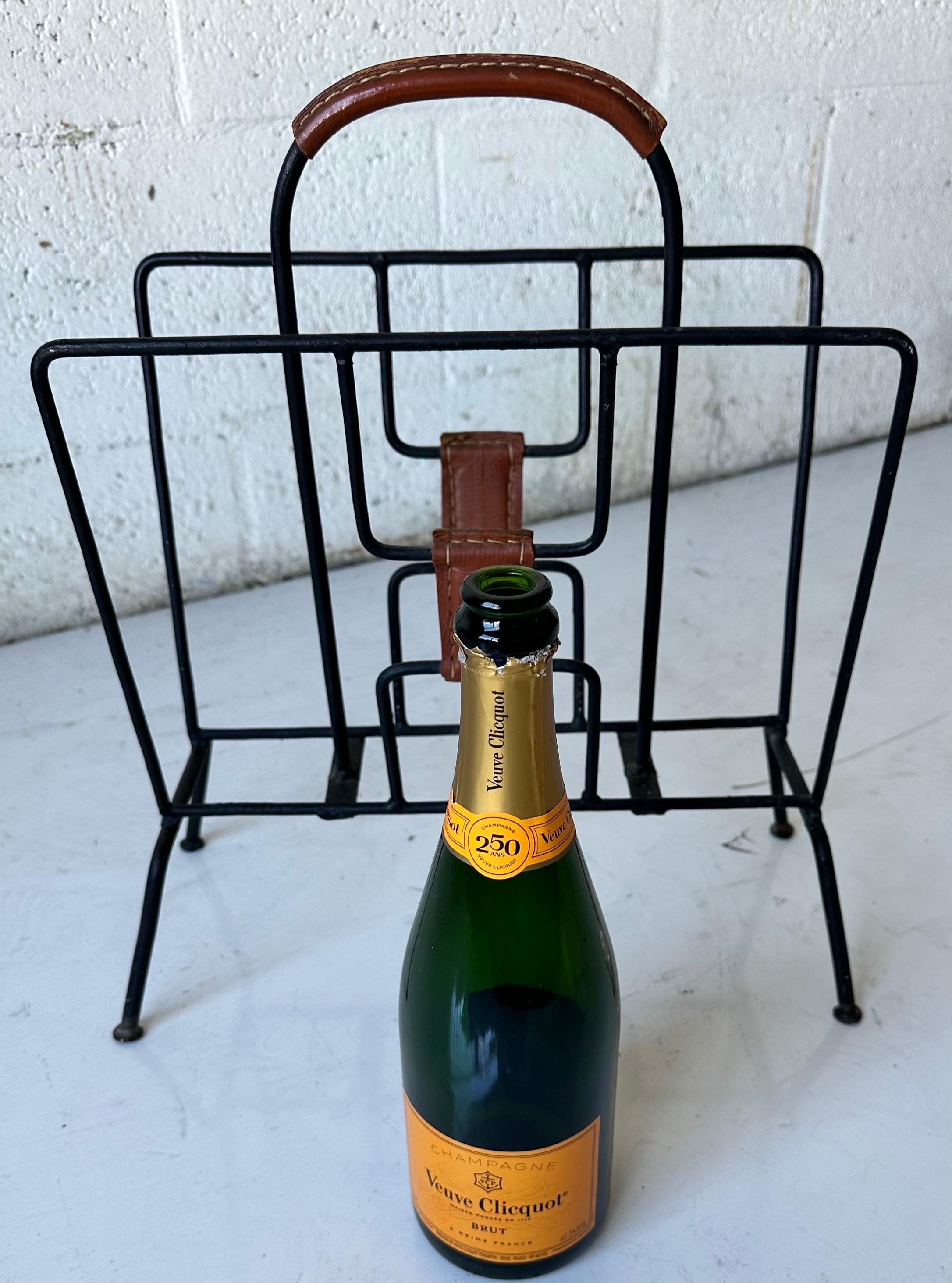 French Jacques Adnet Magazine Rack For Sale 4