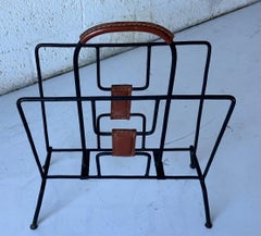 French 1960s Magazine Rack after Jacques Adnet