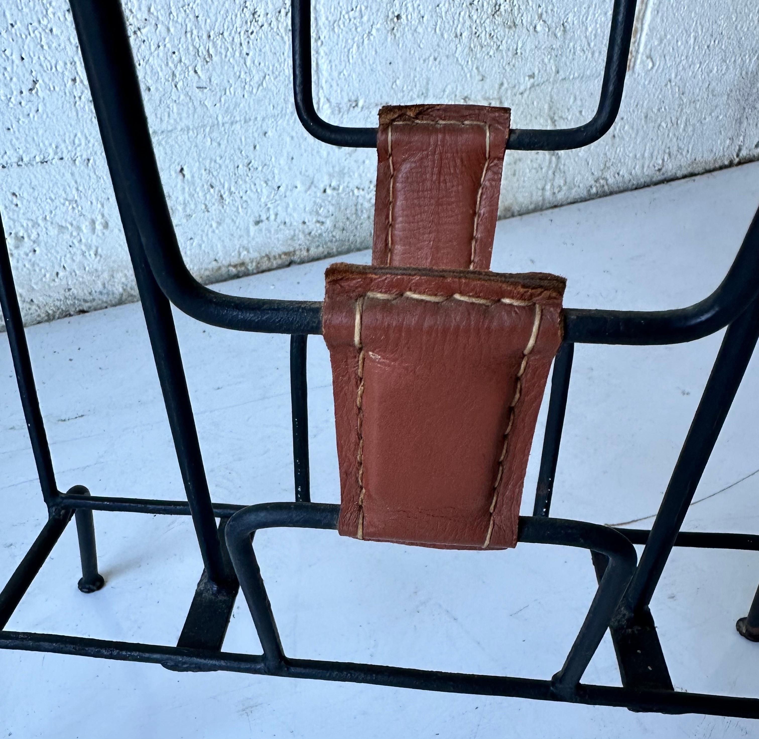 Mid-20th Century French Jacques Adnet Magazine Rack For Sale