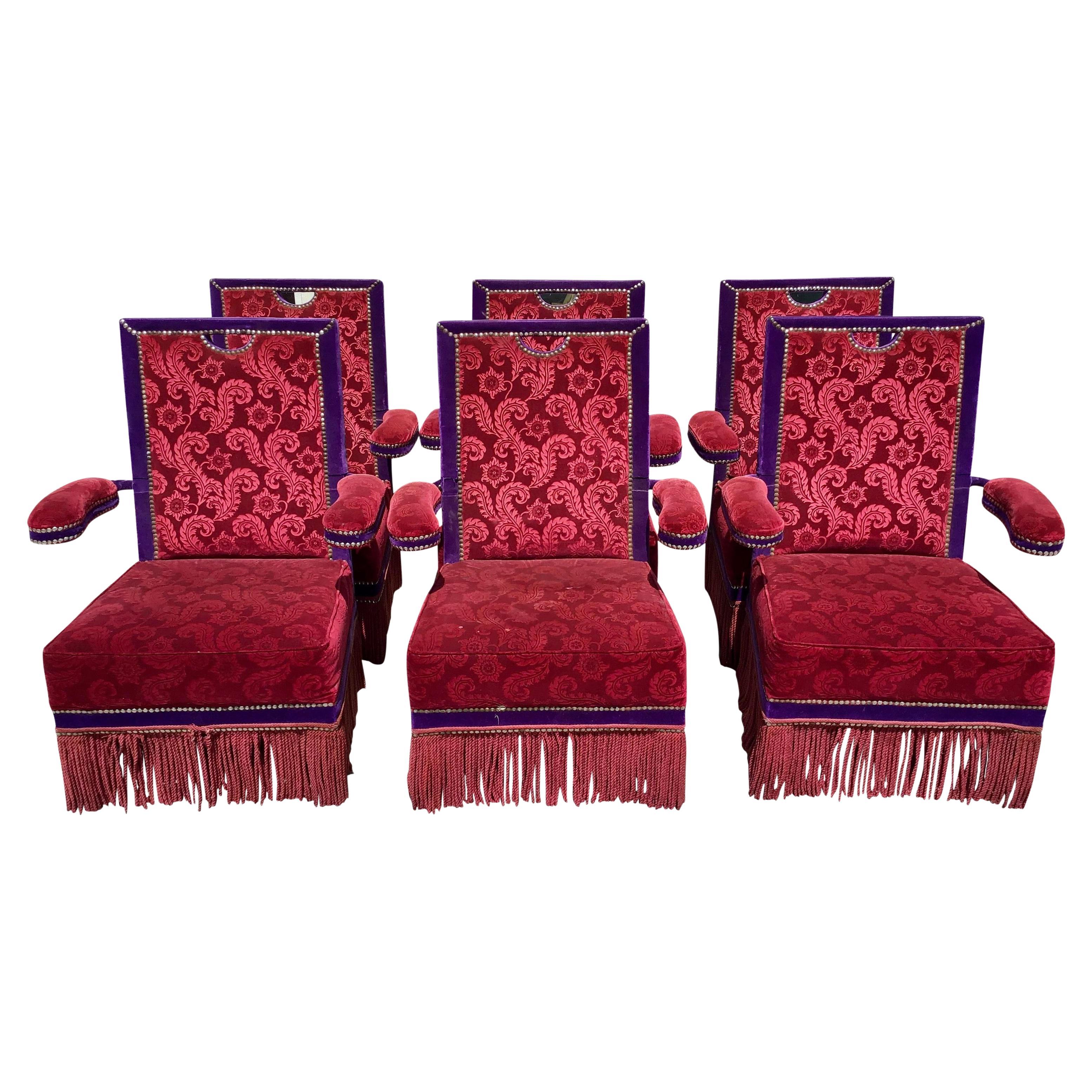 French Jacques Garcia Hotel Costes Club Chairs, Set of 6 For Sale