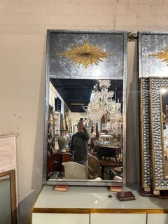 French Jansen Eglomise' Trumeau Mirror