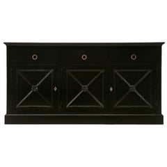 French Jansen Style Black Buffet Handcrafted in Our Workshop in Any Dimension