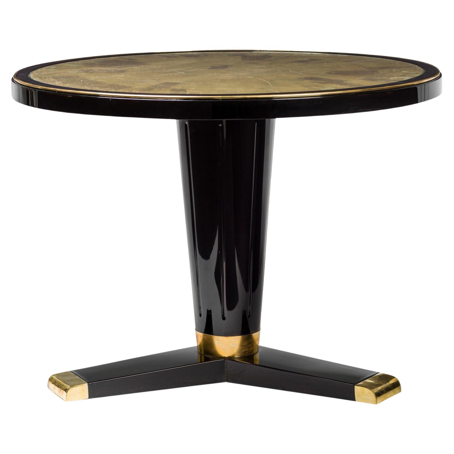 French Jansen Style Ebonized Center Table