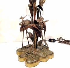 French Japanesque Bronze Crane Lamp