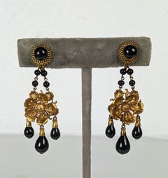 French Japonesque Cherry Blossom Girandole  Earrings