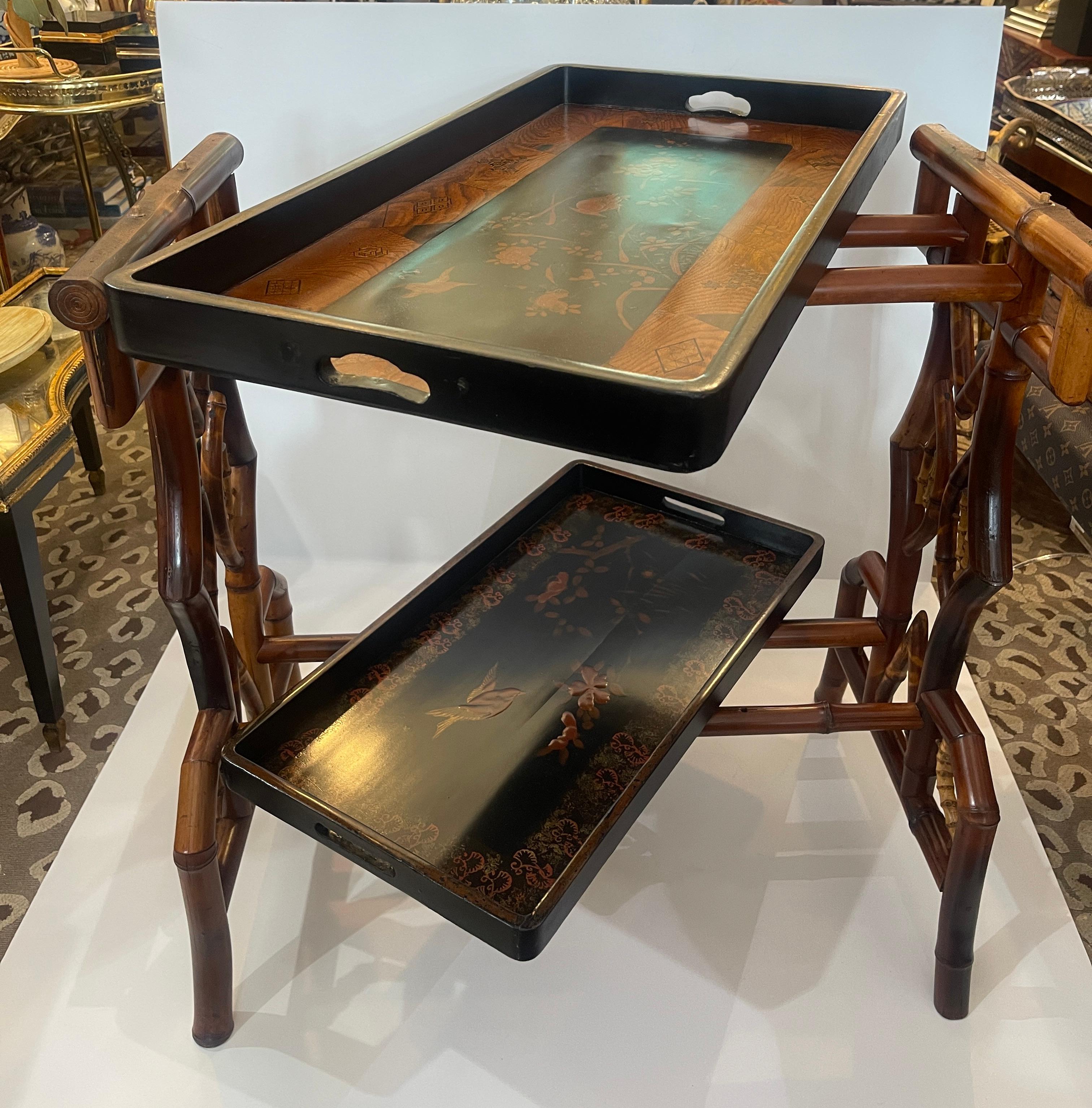 Japonisme français  Table à double plateau en bambou, C.1870-1890 en vente 2