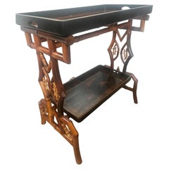French Japonisme  Bamboo Double Tray Table, C.1870-1890