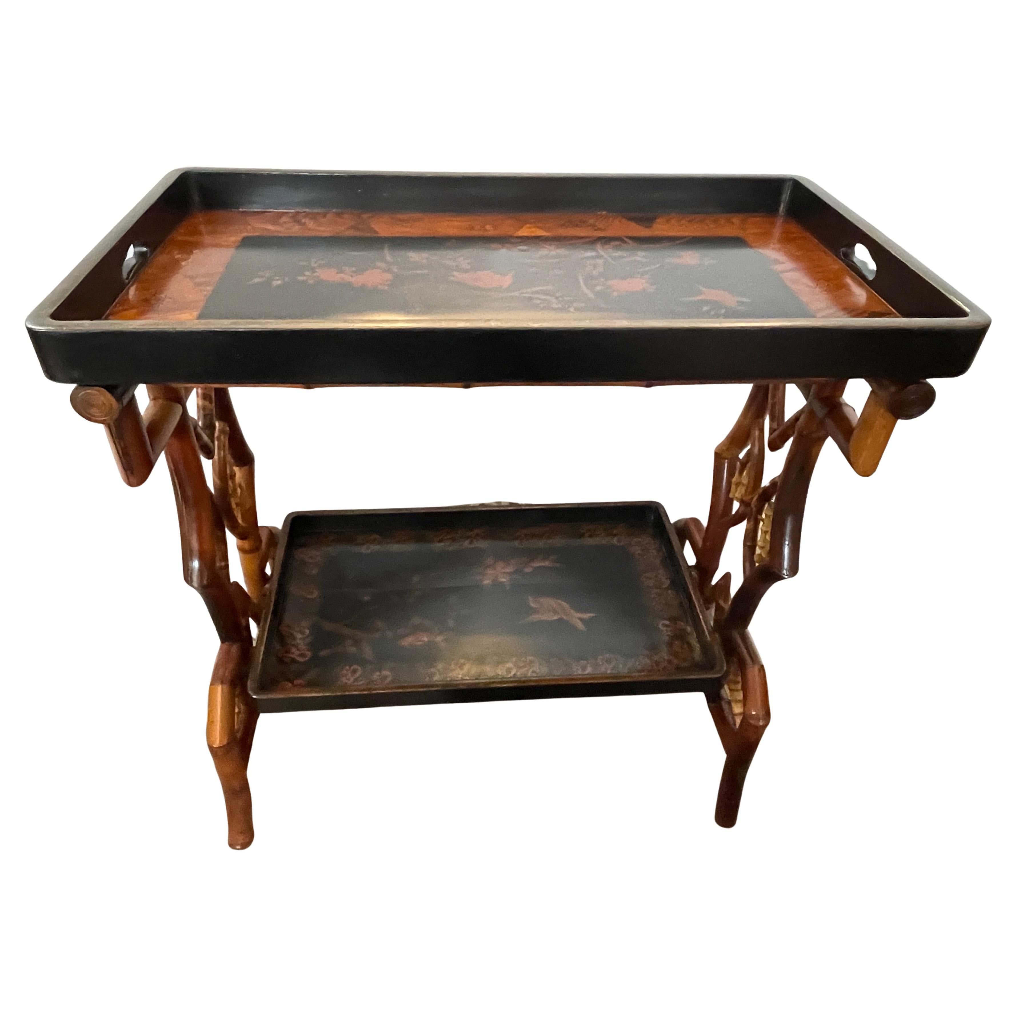 Japonisme français  Table à double plateau en bambou, C.1870-1890 en vente