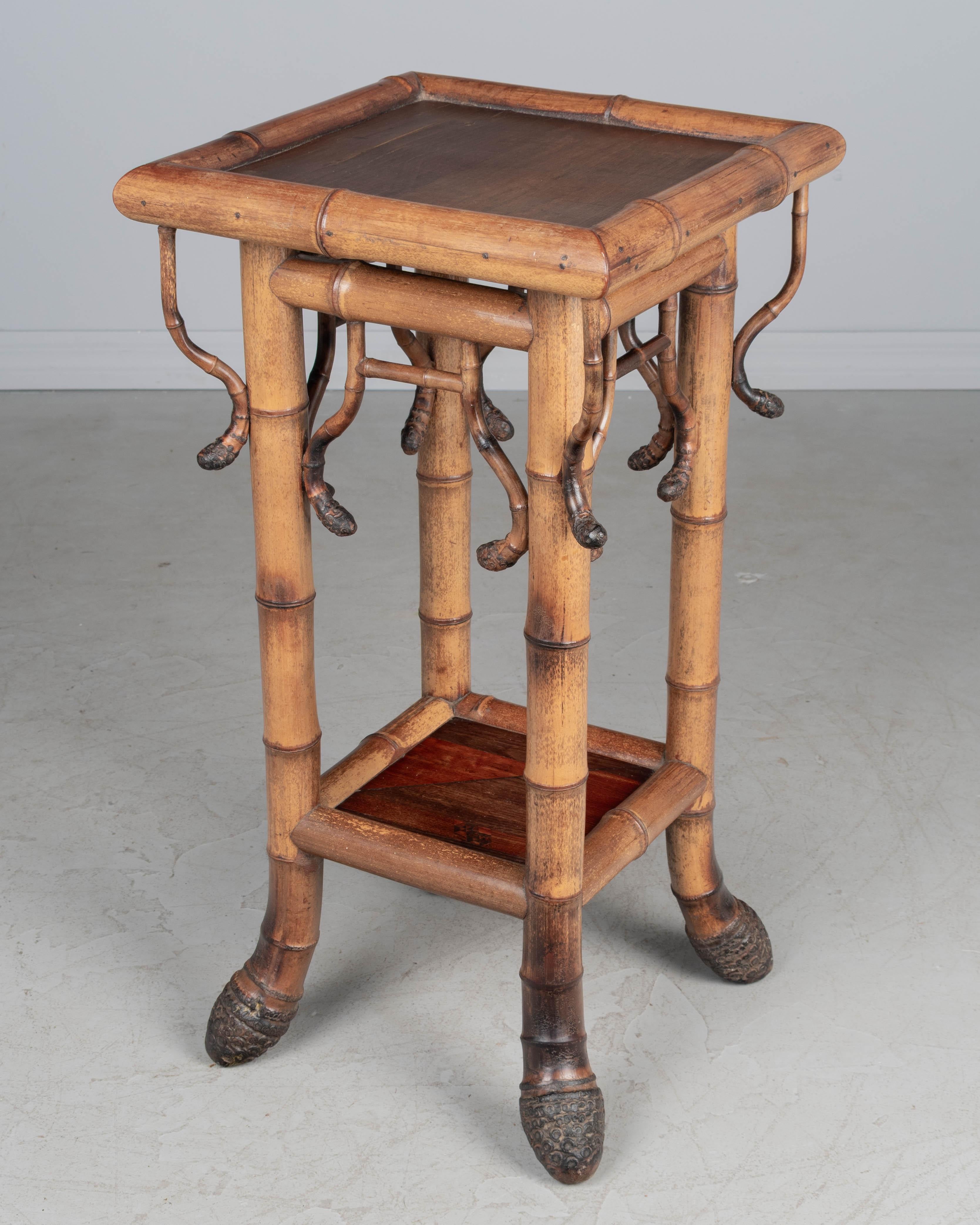 Hand-Crafted French Japonisme Bamboo Plant Stand For Sale