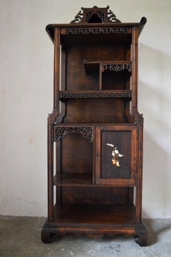 French Japonisme Inlaid Cabinet in the Style of Gabriel Viardot, 1890s