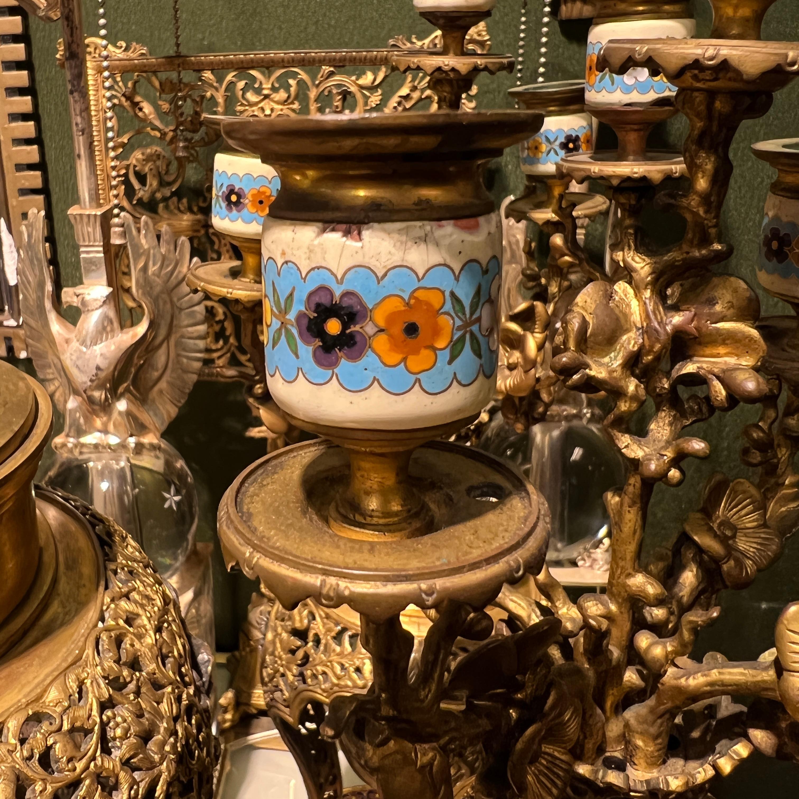 Pendule de cheminée et candélabre japonaise françaises attribuées à Edouard Lievre en vente 7