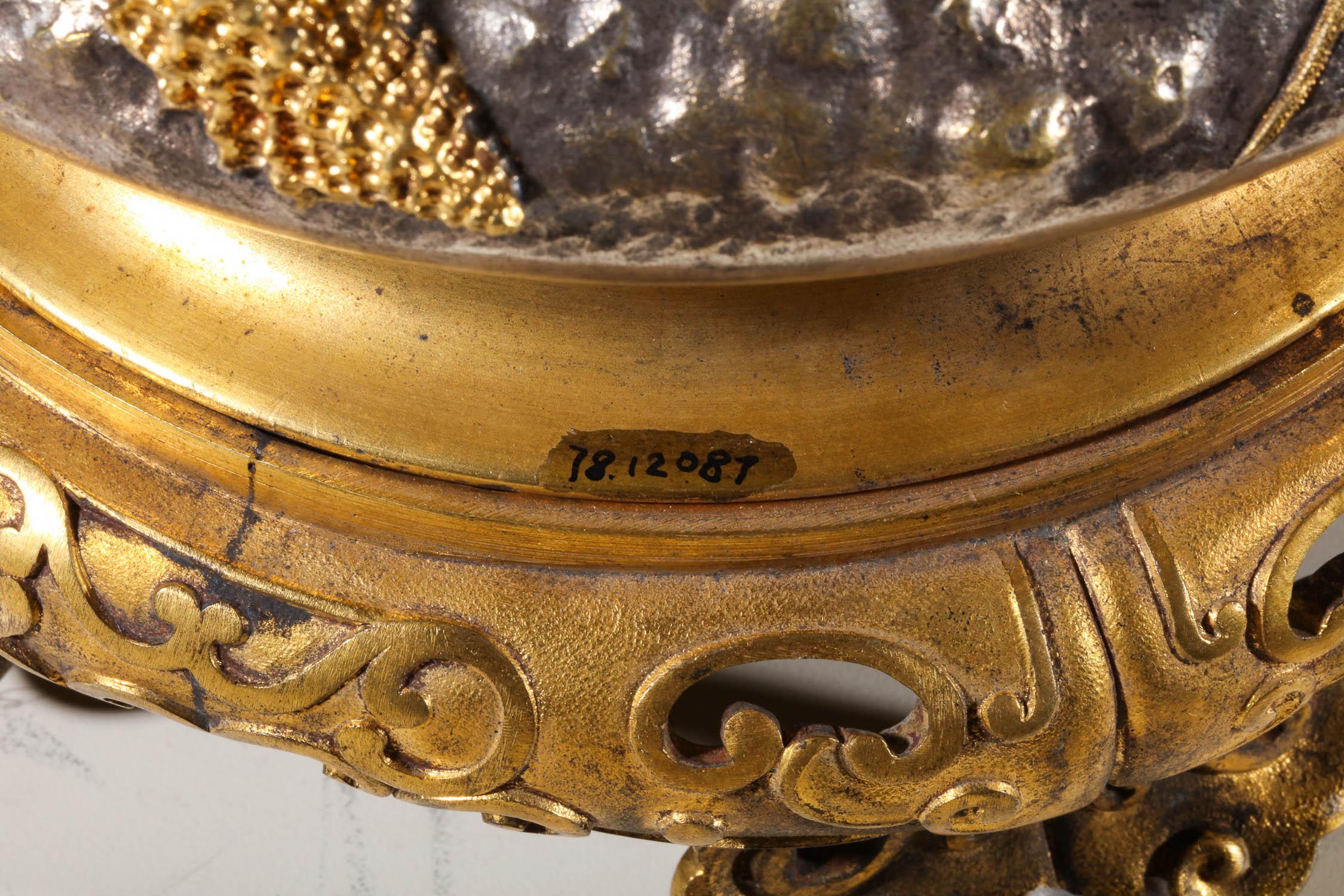 French Japonisme Ormolu and Silvered Bronze Cut Glass Vase L'Escalier De Cristal 6
