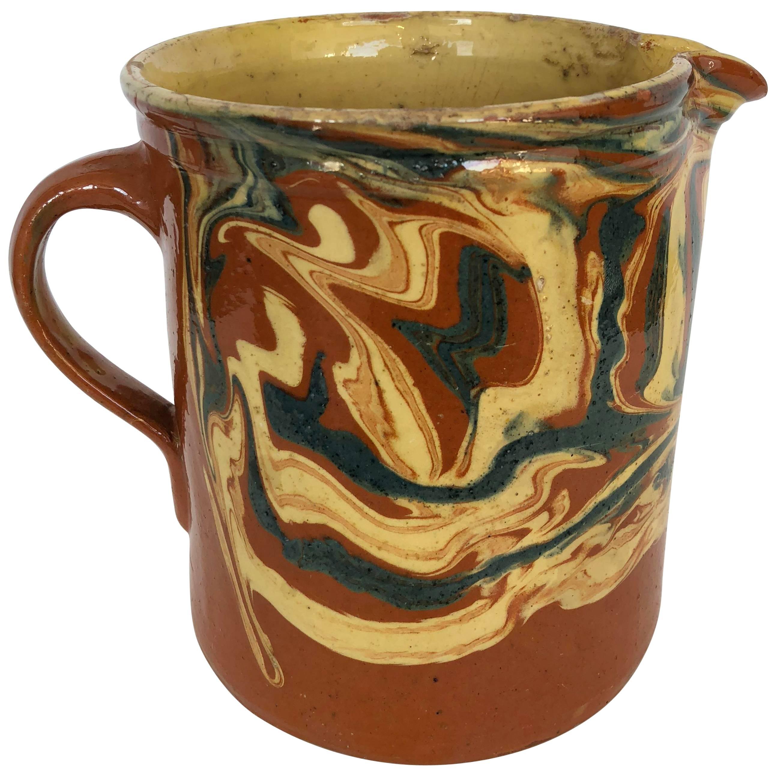 French Jaspe Pitcher, 19th Century