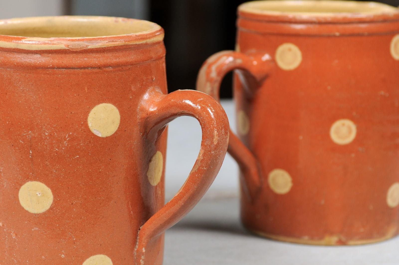 French Jaspe Ware Pottery Pitchers with Burnt Orange Glaze, ONE AVAIL. 7