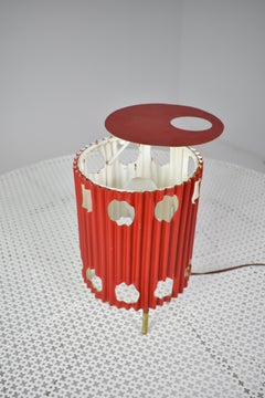 French 'Java' Red Table Lamp by Mathieu Matégot, 1953s