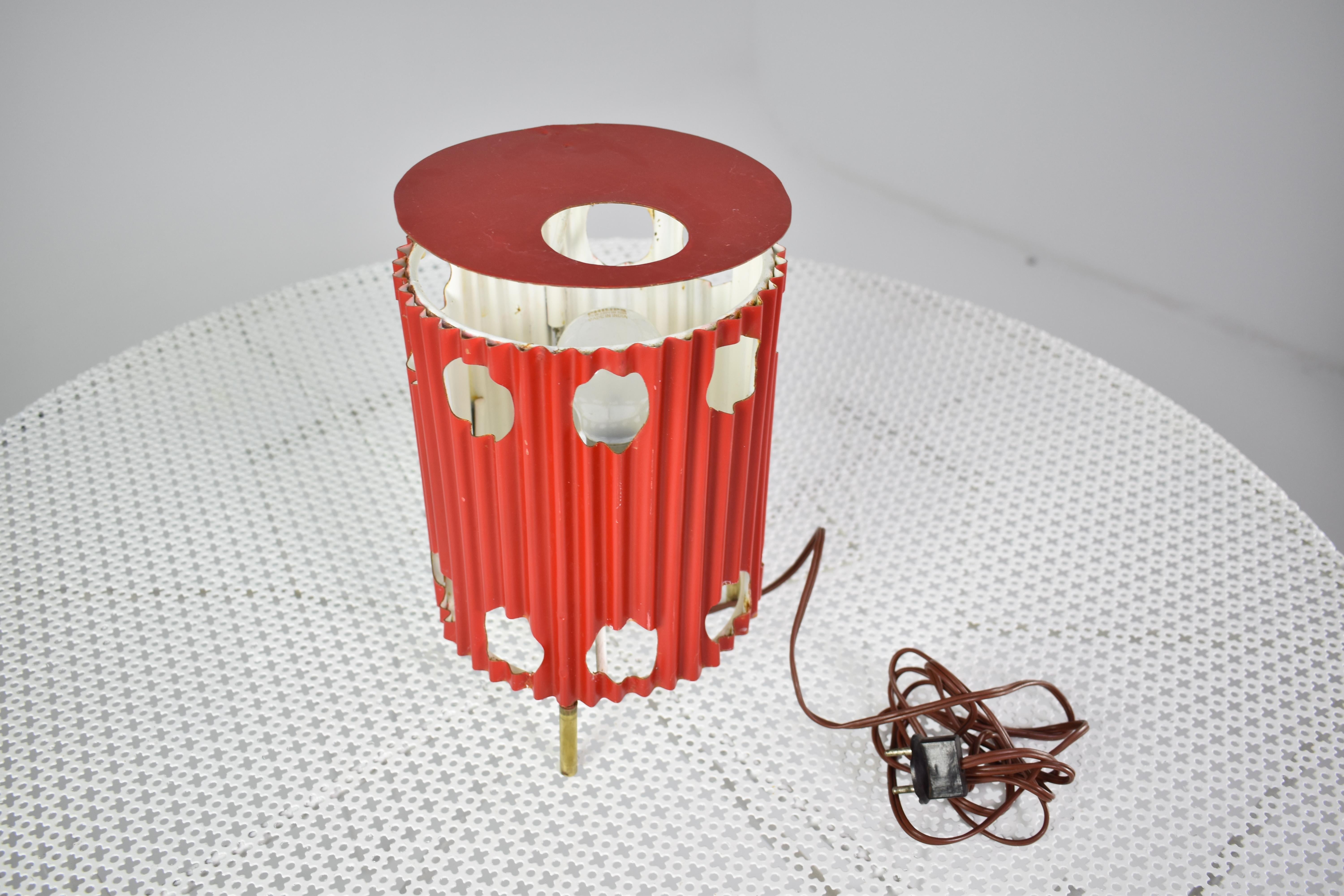 French 'Java' Red Table Lamp by Mathieu Matégot, 1953s For Sale 2