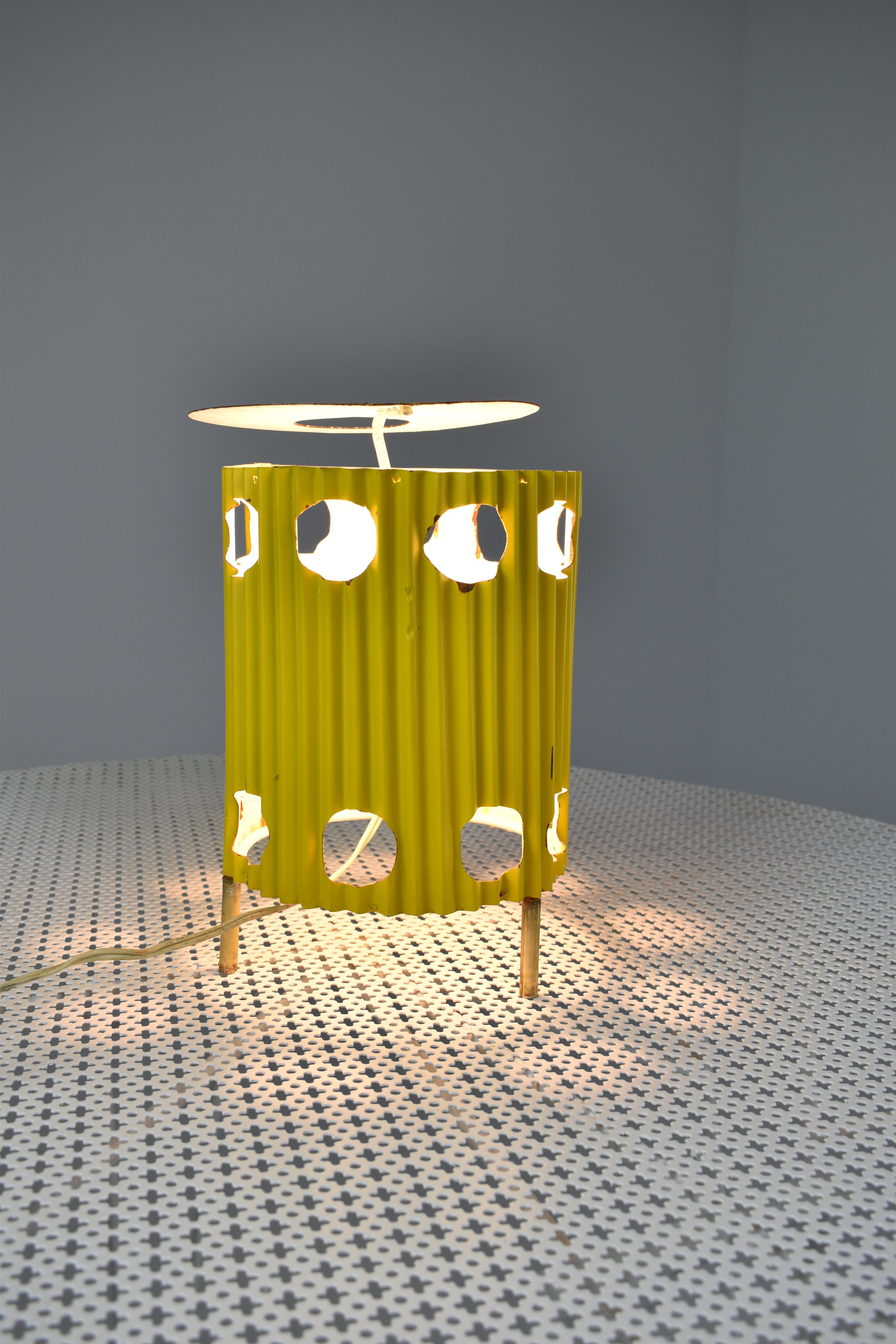 French 'Java' Yellow Table Lamp by Mathieu Matégot, 1953s For Sale 2