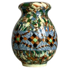 French Jean Gerbino for Vallauris Multicolored Mosaic Vase, 1960s