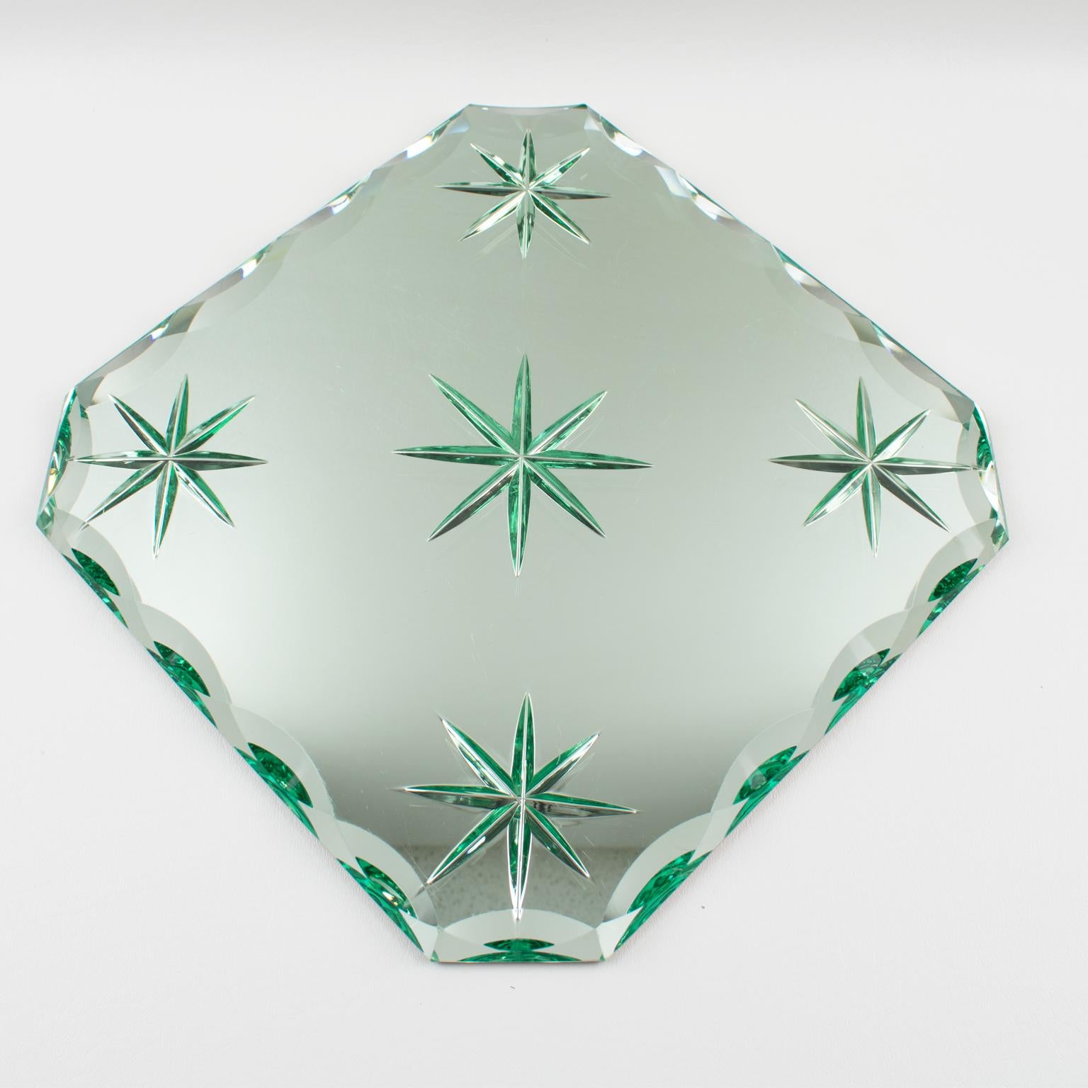 Bandeja de centro de mesa con espejo cuadrado Jean Luce, hacia 1930 Francés en venta