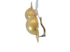 French Jean Mahie Sun Disc Clip On Earrings in 22kt Yellow Gold