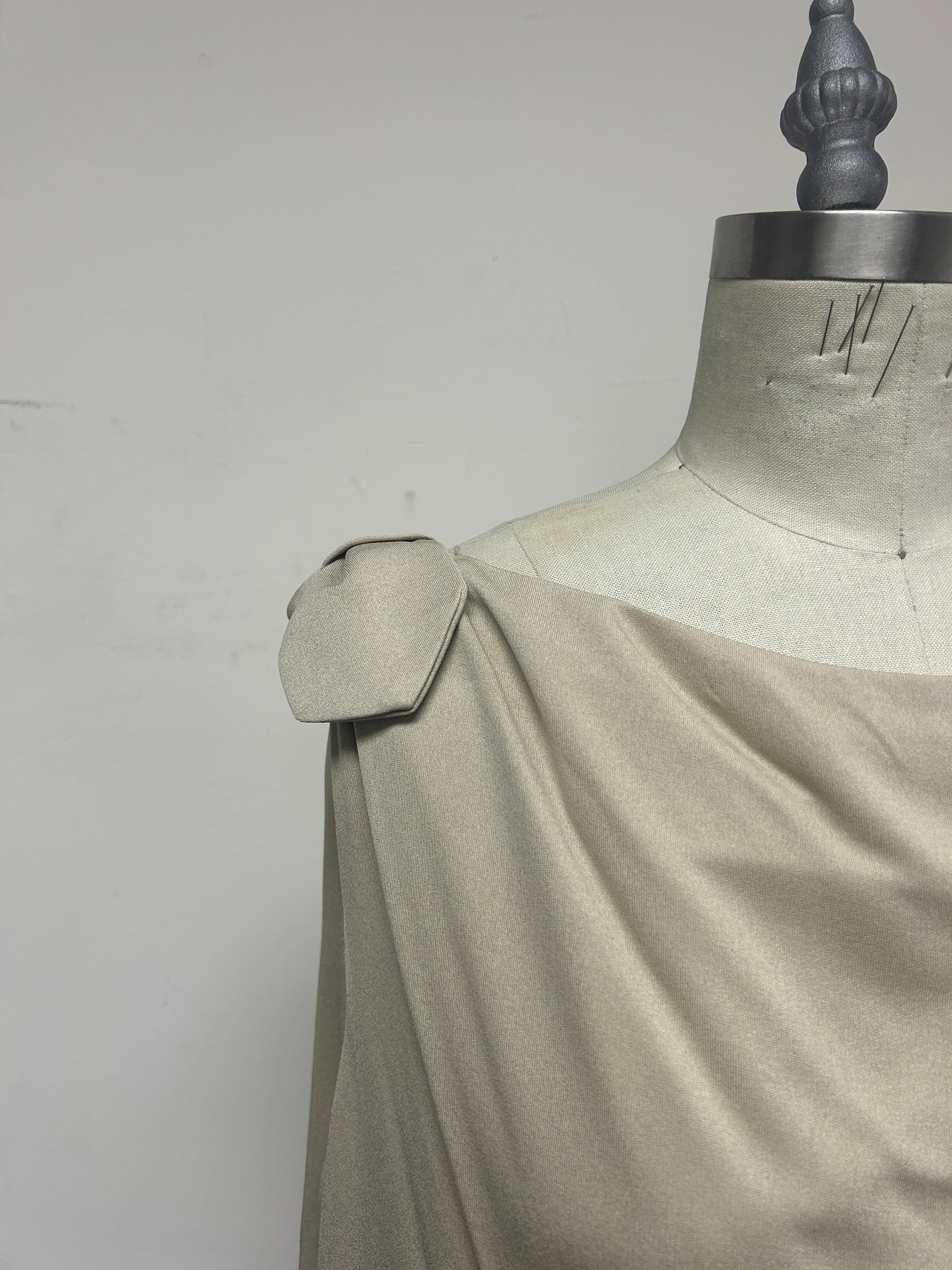 Vestido trapecio de punto francés Gris en venta