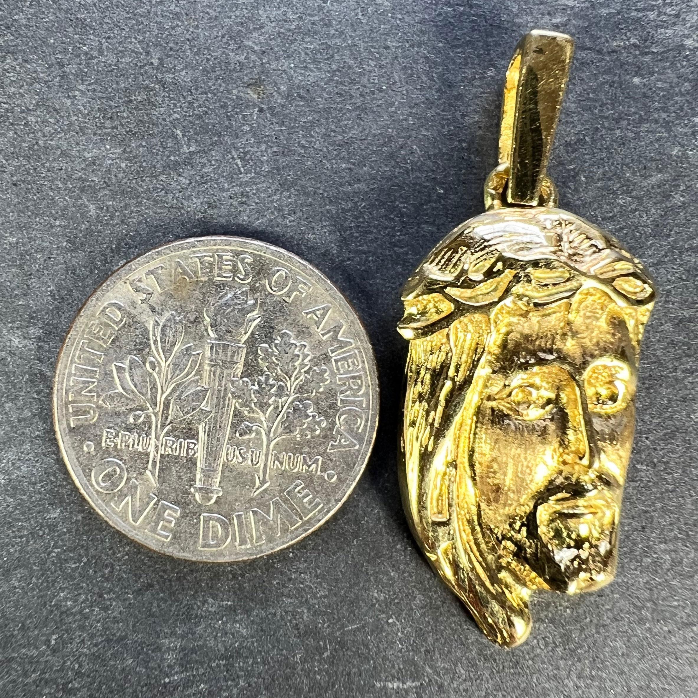 Crown of Thorns du Christ  Pendentif Gold Medal en or jaune 18K en vente 6