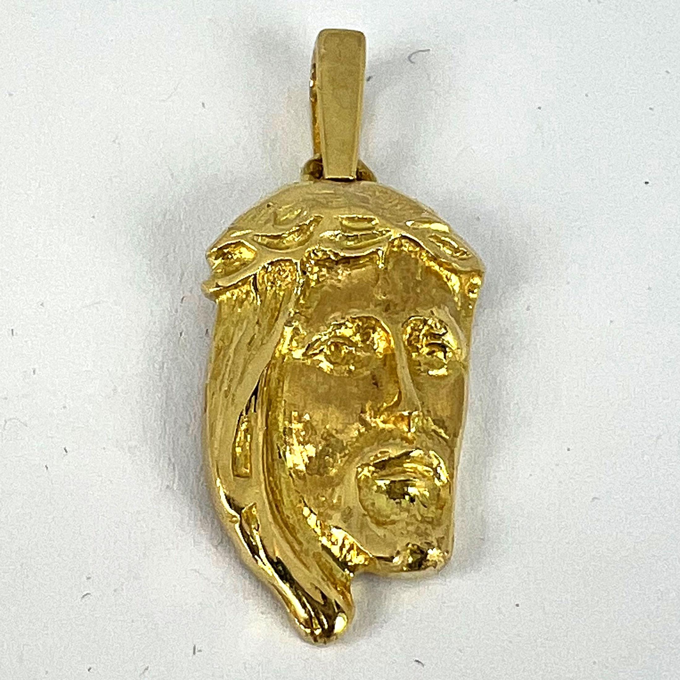 Crown of Thorns du Christ  Pendentif Gold Medal en or jaune 18K en vente 8