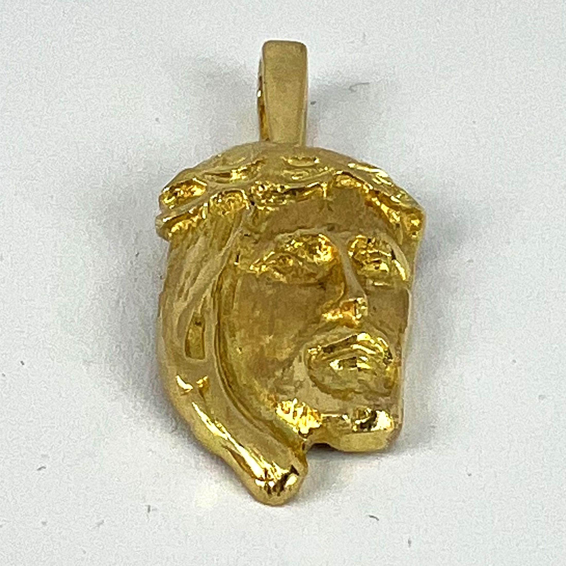 Crown of Thorns du Christ  Pendentif Gold Medal en or jaune 18K en vente 9