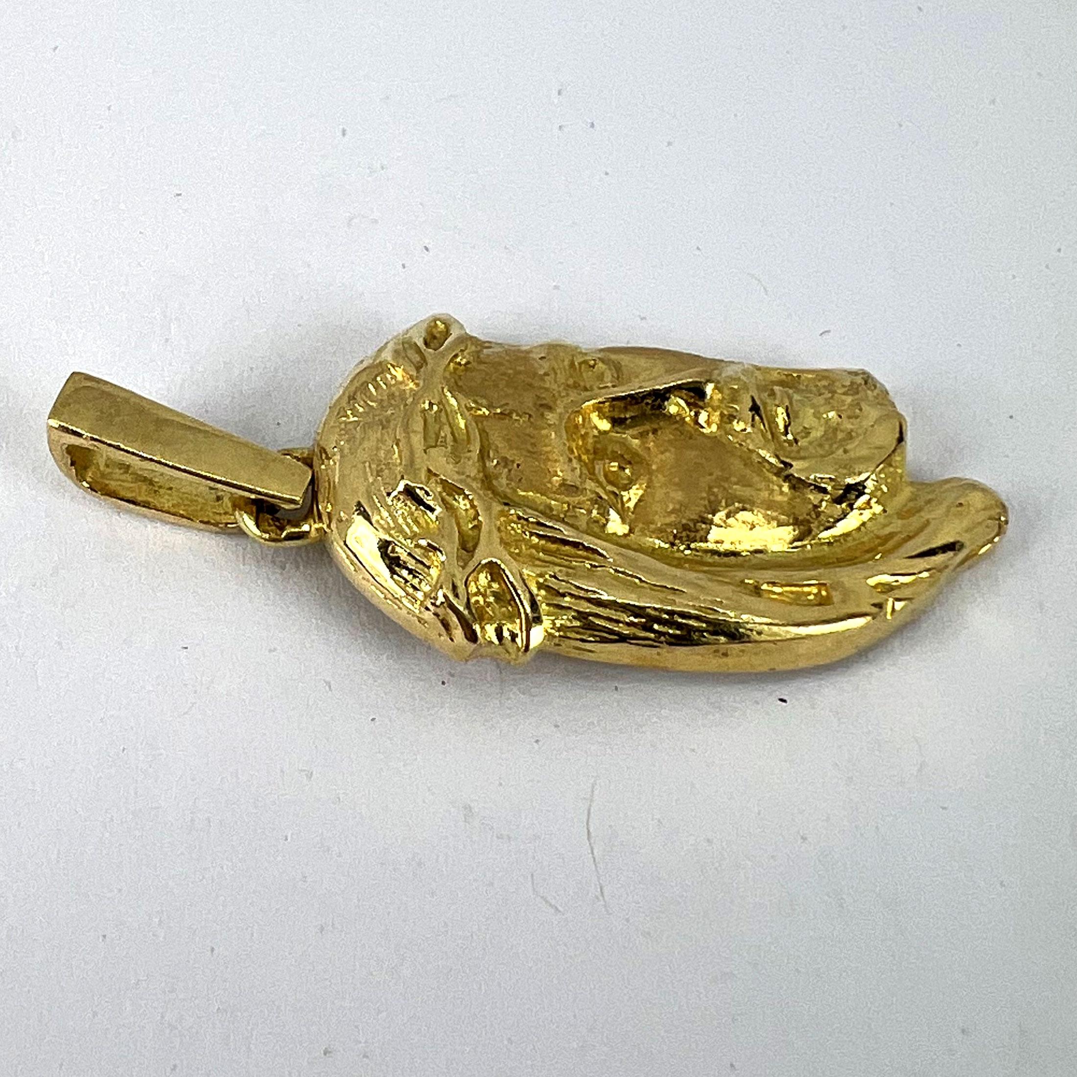 Crown of Thorns du Christ  Pendentif Gold Medal en or jaune 18K en vente 10