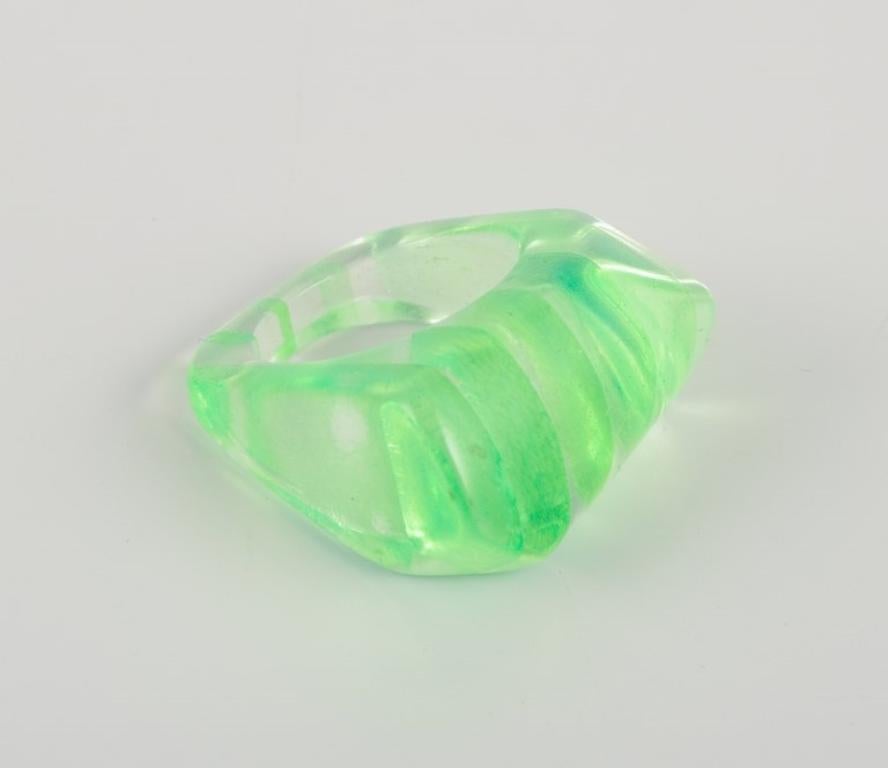 French jewelry artist. Five designer rings in plastic. 1960s/70s For Sale 1