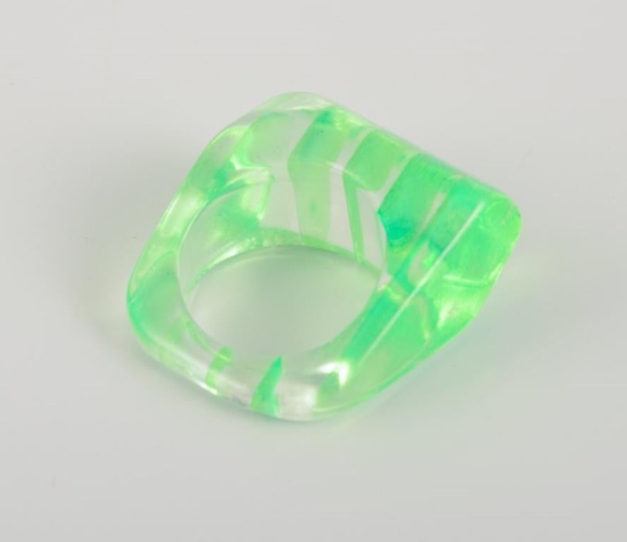 French jewelry artist. Five designer rings in plastic. 1960s/70s For Sale 2